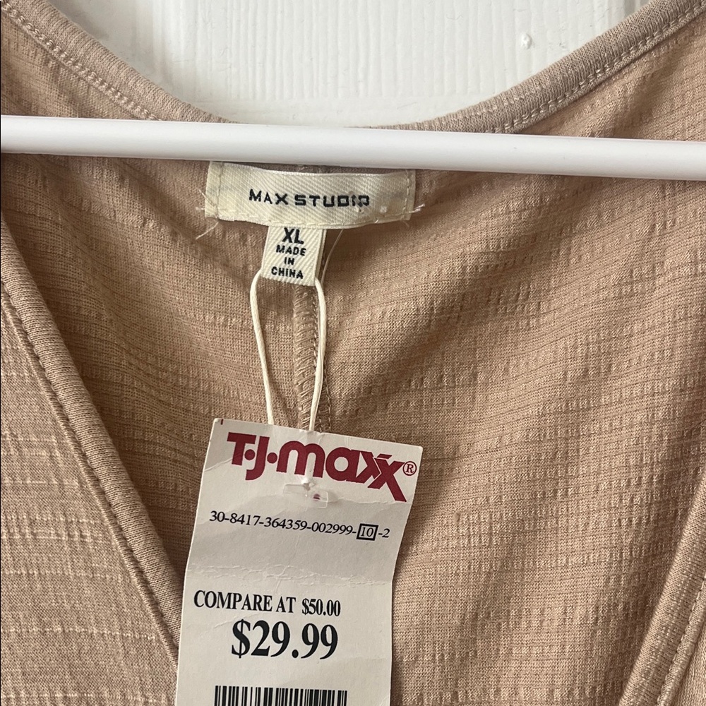 Max Studio Tan Ruched Maxi Dress - Picture 2 of 6